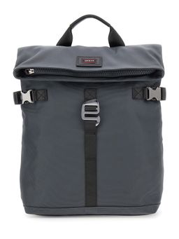 Guess - Dark Grey Polyamide Solid Men Backpack