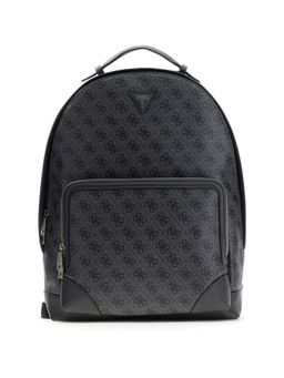 Guess - Black Polyurethane Printed Men Backpack