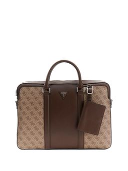 Guess - Beige Polyurethane Printed Men Laptop Bag
