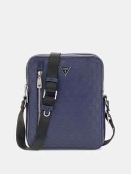 Guess - Blue Polyurethane Solid Men Sling Bag