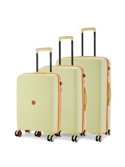 Nasher Miles - Bali Hard-Sided Polypropylene Luggage Bags - Green (S/M/L) (Pack of 3)
