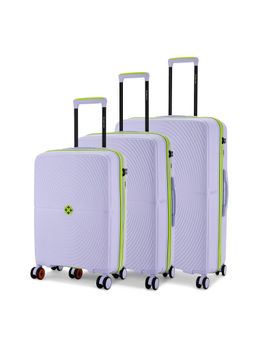 Nasher Miles - Bali Hard-Sided Polypropylene Luggage Bags - Purple (S/M/L) (Pack of 3)