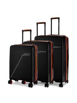 Nasher Miles - Montreal Hard-Sided Polypropylene Luggage Bags - Black (S/M/L) (Pack of 3)