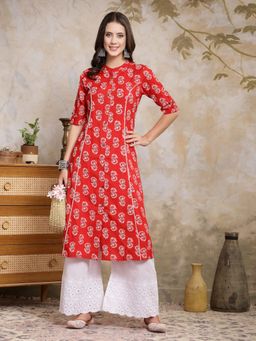Stylum - Womens Floral Printed Rayon A-Line Kurta