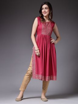 Stylum - Womens Solid Rayon Naira Cut Kurta