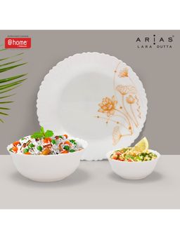 At Home by Nilkamal - Arias Fluted Gold Fiesta Dinner Set - 14 Pieces