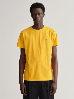 GANT - Men Yellow Solid Regular Fit T-Shirt