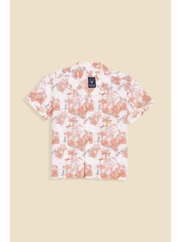 Allen Solly - Boys White Regular Fit Print Casual Shirt