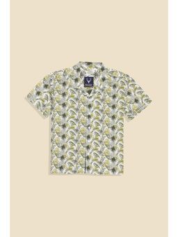 Allen Solly - Boys White Regular Fit Print Casual Shirt