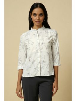 Allen Solly - Women White Print 3/4th Sleeves Shirt