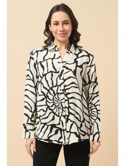 Allen Solly - Women White Print Long Sleeves Shirt