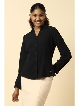 Allen Solly - Women Black Solid Long Sleeves Shirt
