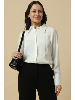 Allen Solly - Women White Solid Long Sleeves Shirt