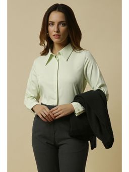 Allen Solly - Women Green Solid Long Sleeves Shirt