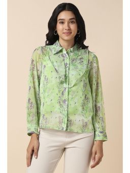 Allen Solly - Women Green Print Long Sleeves Shirt