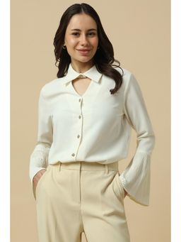 Allen Solly - Women White Solid Long Sleeves Shirt