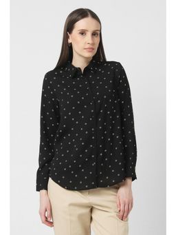 Van Heusen - Women Black Print Long Sleeves Formal Shirt