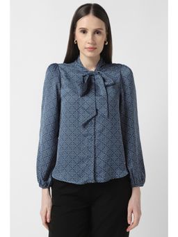 Van Heusen - Women Blue Print Long Sleeves Formal Shirt