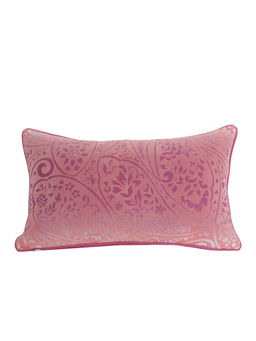Maspar - Hues Folklore Faded Flora Red Flock Cotton Medium Cushion Cover