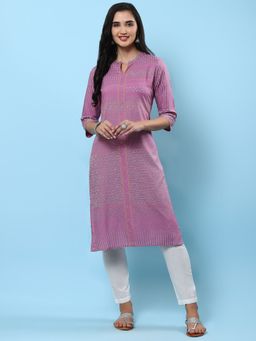 Shree - Women Rayon Lavender Geometric Print Kurta
