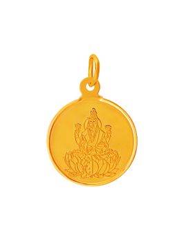 Swarnavarsham - Muthoot Pappachan Bis Hallmarked 22Kt 916 Round Laxmi Pendant 5 Gm
