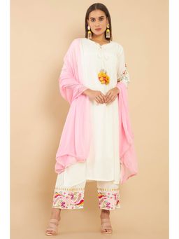 Soch - Women White Solid Suit (Set of 3)