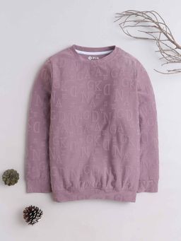 3PIN - Boys Pink Embossed Crew Neck T-Shirt