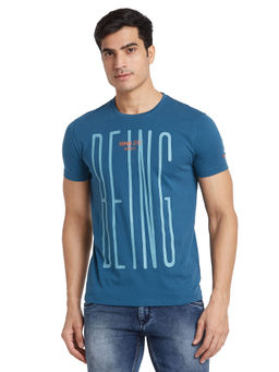 Being Human - Blue Regular Fit Men's Short Sleeves T-Shirt by Being Human Clothing