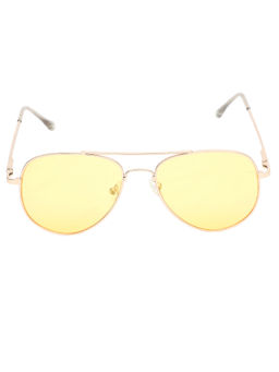 Spiky - Gold Frame Yellow Lens Aviator UV Protection Sunglass SWAV_GOL_YLW