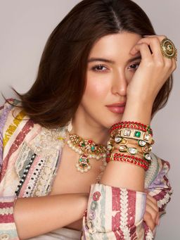 Indinoor - Avanya Multi-Color Kundan Choker Necklace Set