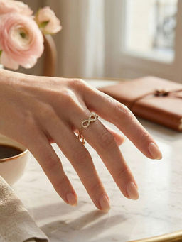 Yellow Chimes - Infinity Adjustable Cable Chain Ring Minimalist Fashion Jewellery