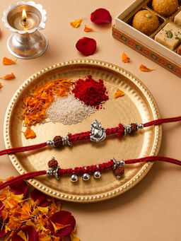 Niscka - Ganesha Bhaiya Bhabhi Rakhi Set (Pack of 2)