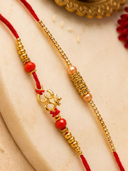 Niscka - Gold Plated Om Rakhis (Pack of 2)
