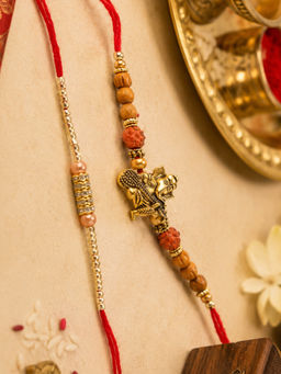 Niscka - Red Ganesha And Stone Studded Rakhis (Pack of 3)