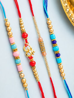 Niscka - Assorted Beaded Rakhis (Pack of 4)
