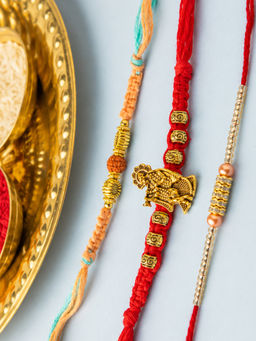 Niscka - Multicolour Beaded Rakhis (Pack of 3)