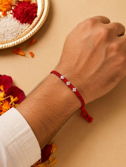 Niscka - Red Stone Studded Rakhi
