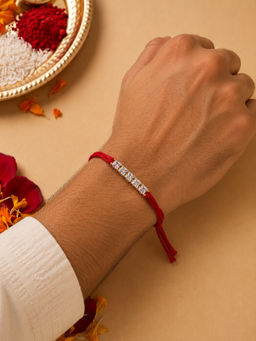 Niscka - Red Stone Studded Rakhi