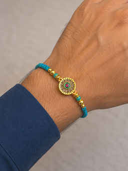 Niscka - Blue Stone Studded Designer Rakhi