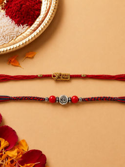 Niscka - Red And Blue Designer Rakhis (Pack of 2)