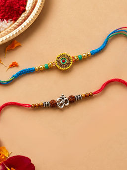 Niscka - Red And Blue Designer Rakhis (Pack of 2)