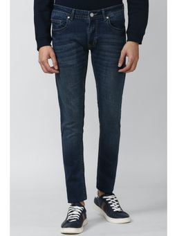 Peter England - Men Navy Dark Wash Low Skinny Fit Jeans