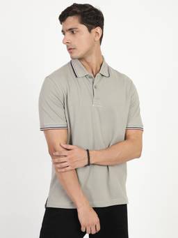 Ben Sherman - Light Grey Solid Mod Stripe Polo T-Shirt