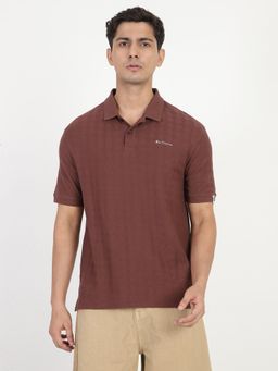 Ben Sherman - Brown Self Design Jacquard Polo T-shirt