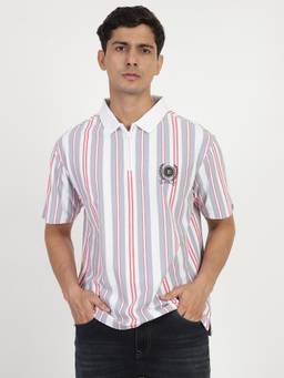 Ben Sherman - White Stripe Polo T-Shirt