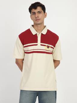 Ben Sherman - Beige Contrast Band Panel Polo T-shirt