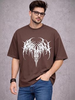 RHINO CULT - Brown Cotton Printed T-Shirt