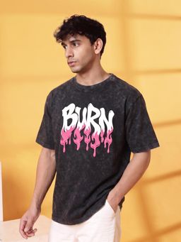 RHINO CULT - Black Men's Cotton Printed T-Shirt
