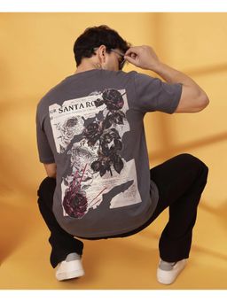 RHINO CULT - Mens Grey Cotton Printed T-Shirt