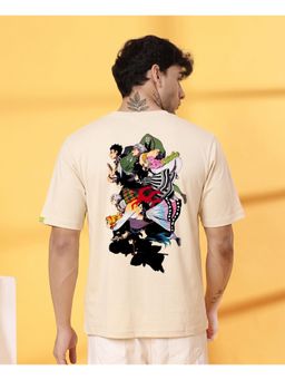 RHINO CULT - Cream Men Cotton Printed T-Shirt